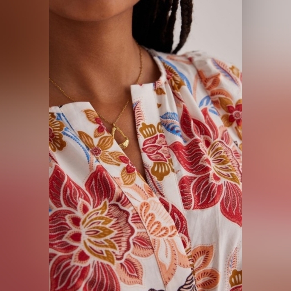 Anthropologie Somerset Maxi Dress XS Floral Boho Flowy Cottagecore Smocked Waist - Picture 3 of 11